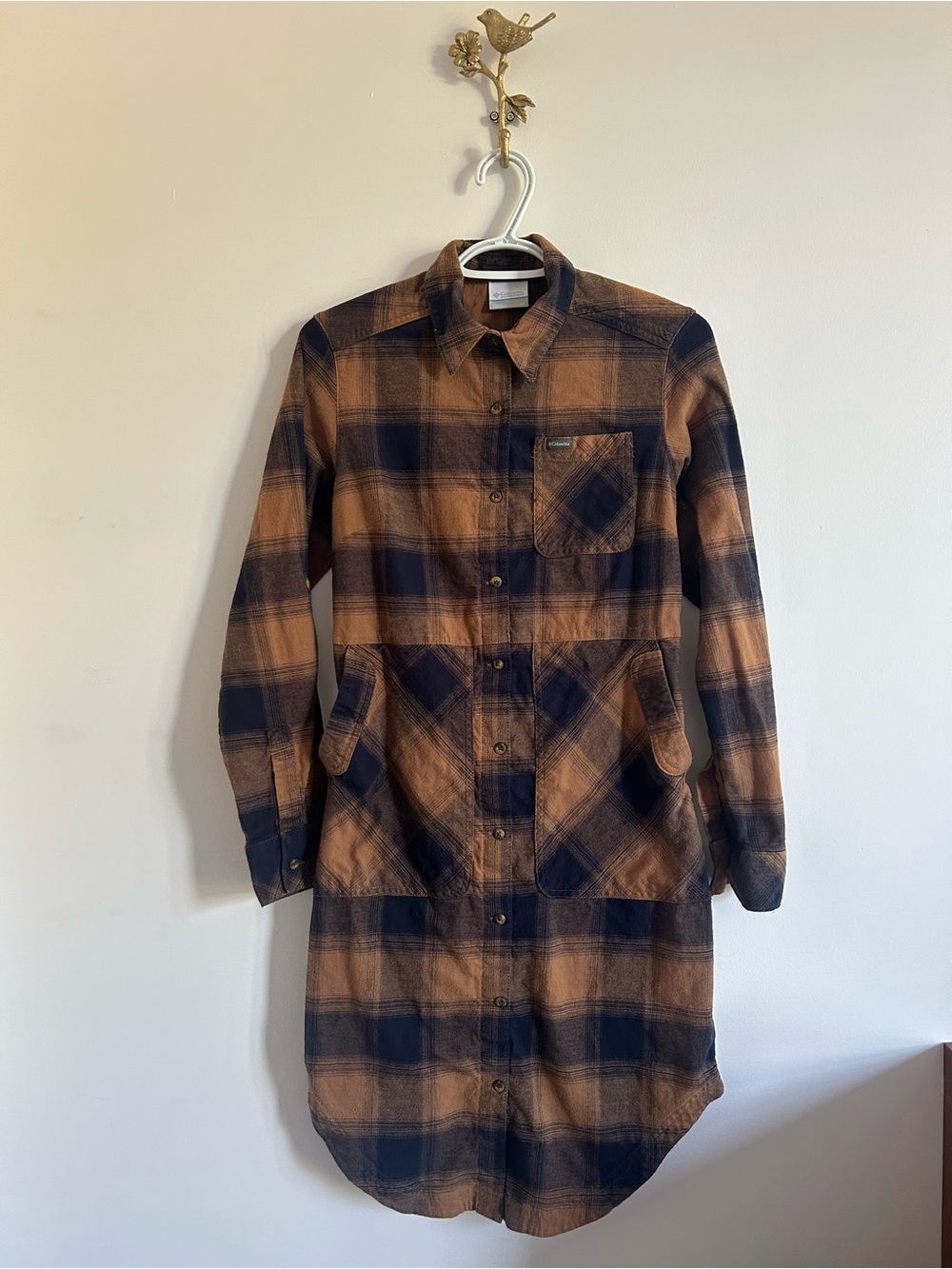 Columbia plaid flannel shirt dress size XS